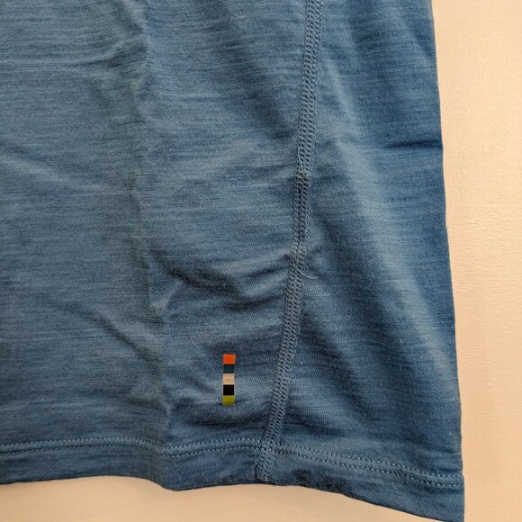 Smartwool Merino 150 T-Shirt Mens Small Blue Crew Neck Short Sleeve Baselayer - Picture 2 of 5